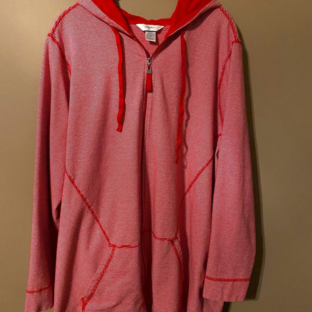 Striped red hoodie